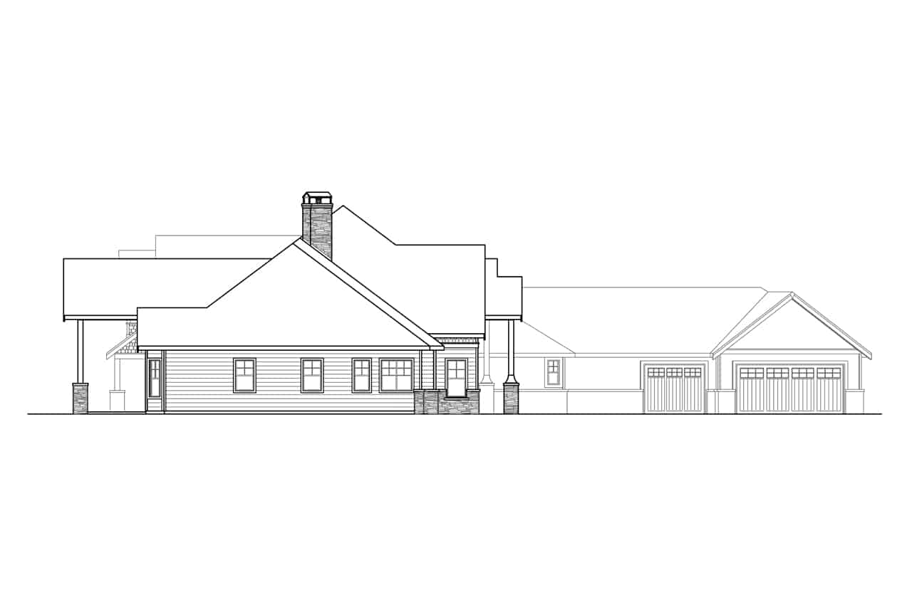 Home Plan Left Elevation of this 4-Bedroom,5558 Sq Ft Plan -108-1940