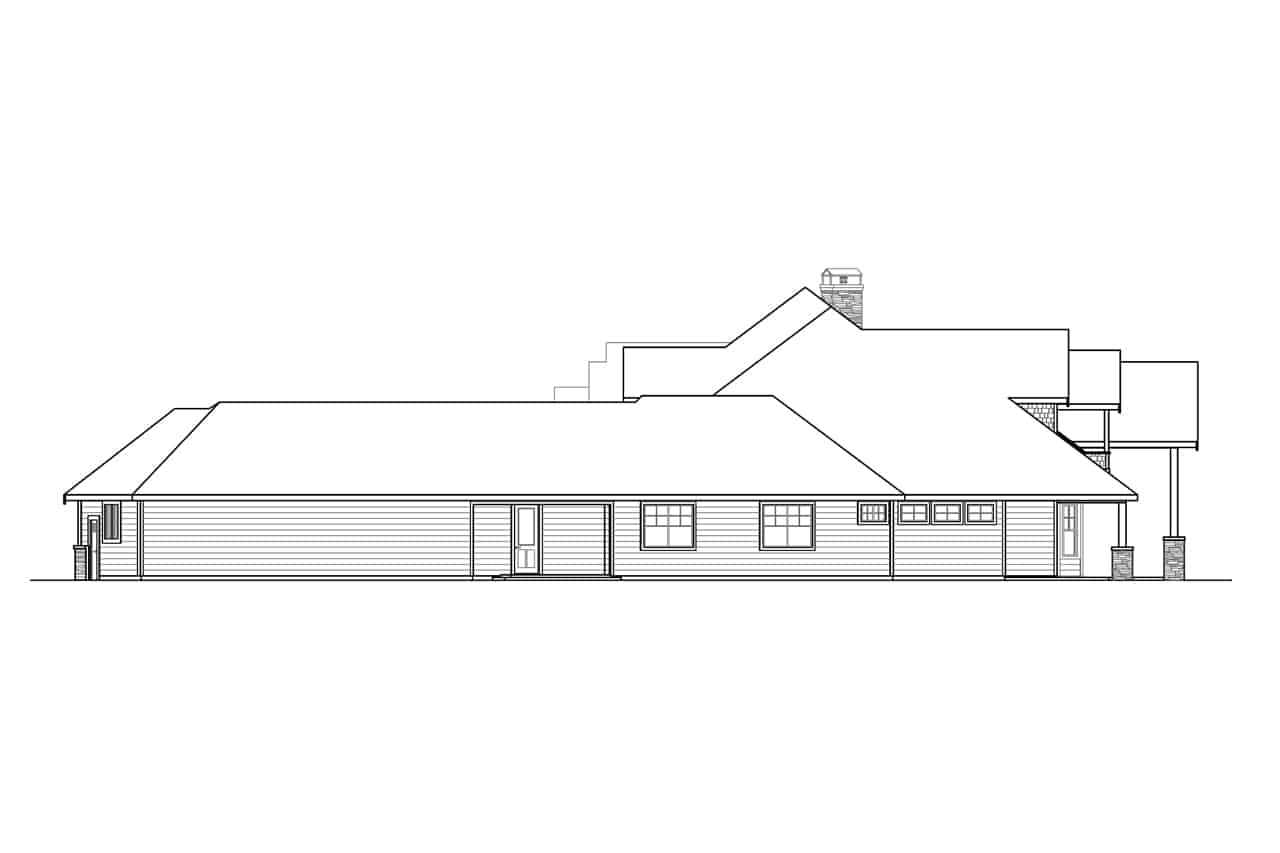 Home Plan Right Elevation of this 4-Bedroom,5558 Sq Ft Plan -108-1940