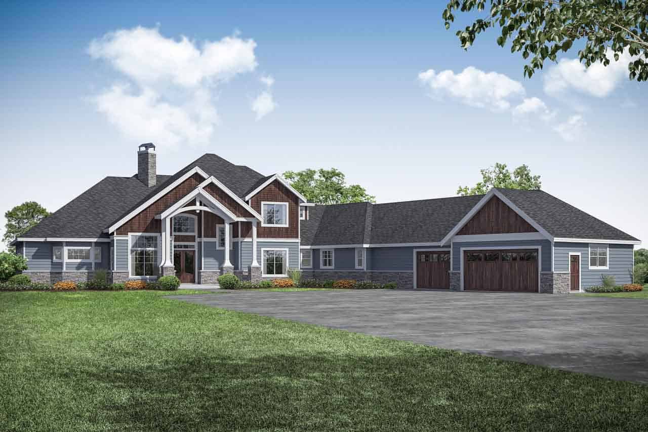 Transitional Craftsman home (ThePlanCollection: Plan #108-1940)