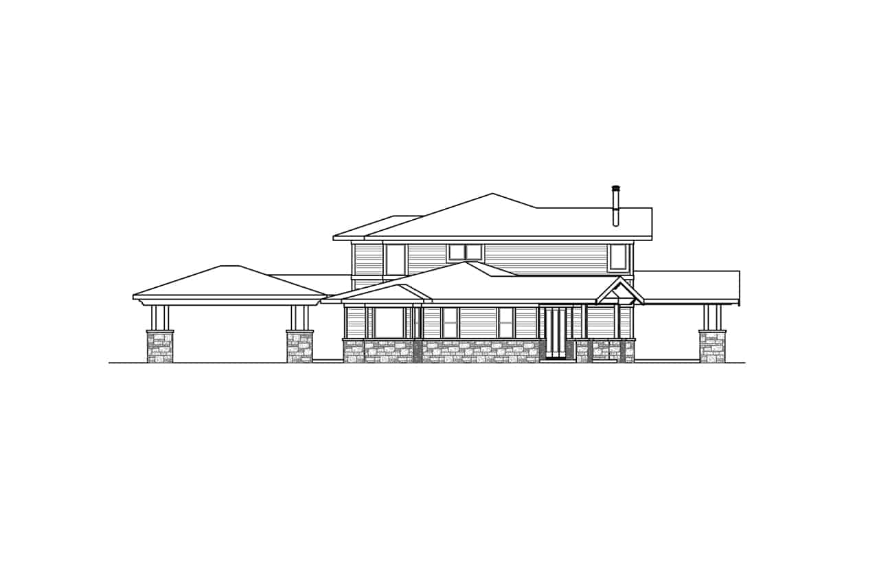 Home Plan Right Elevation of this 3-Bedroom,3781 Sq Ft Plan -108-1941