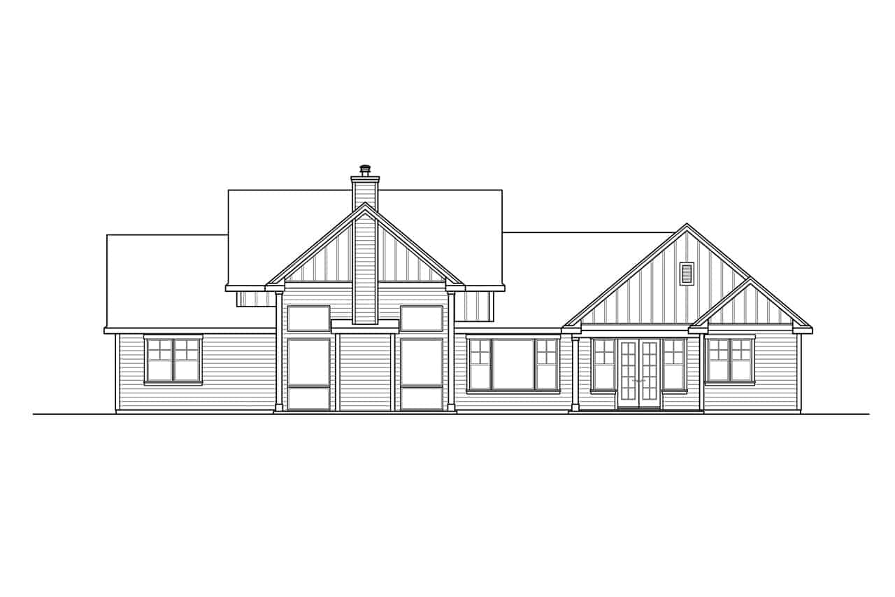 Home Plan Rear Elevation of this 3-Bedroom,2779 Sq Ft Plan -108-1942