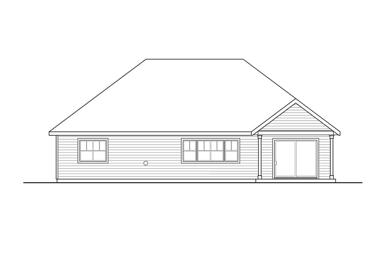 Home Plan Rear Elevation of this 3-Bedroom,2191 Sq Ft Plan -108-1943