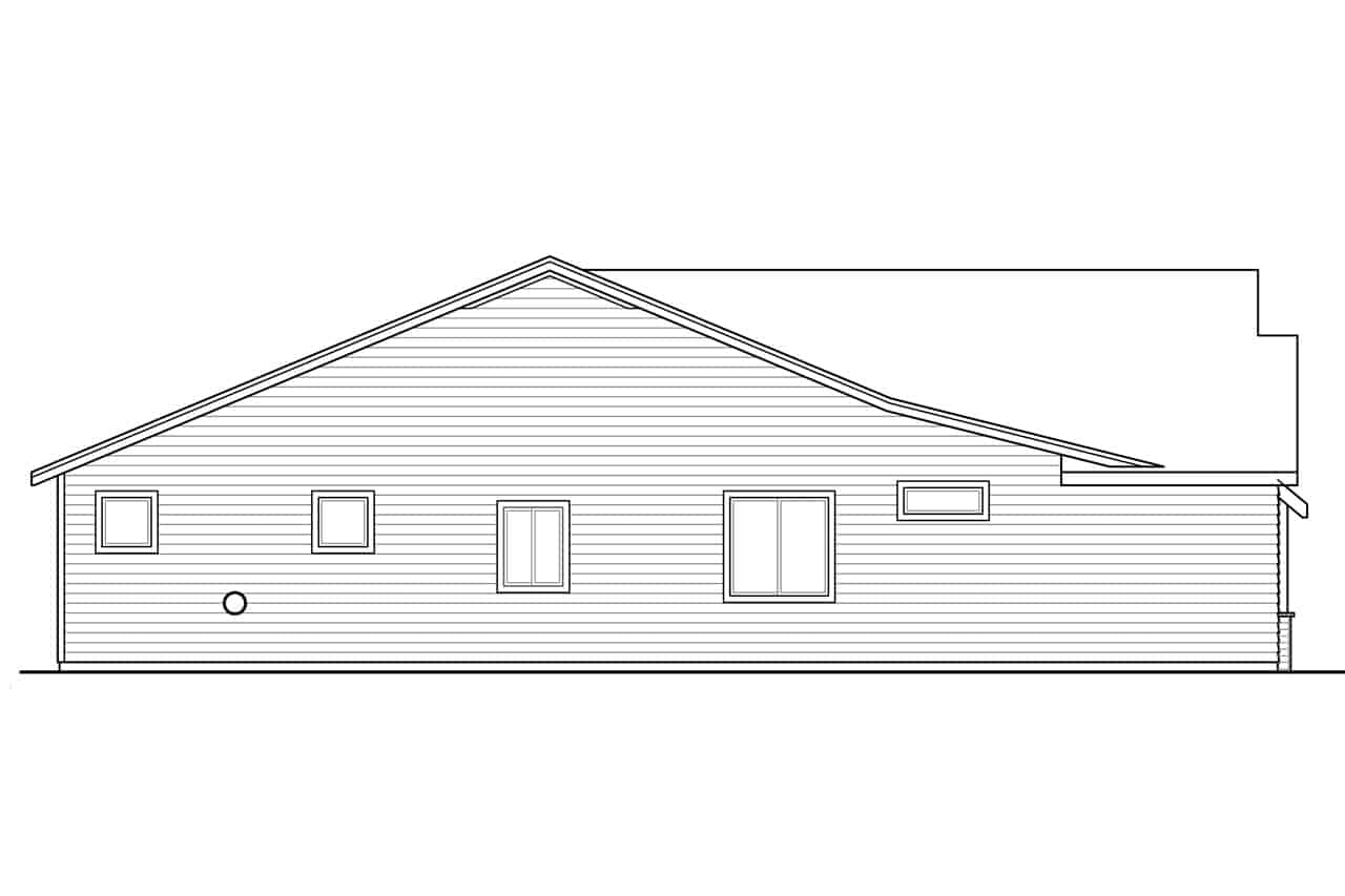 Home Plan Left Elevation of this 3-Bedroom,1848 Sq Ft Plan -108-1944