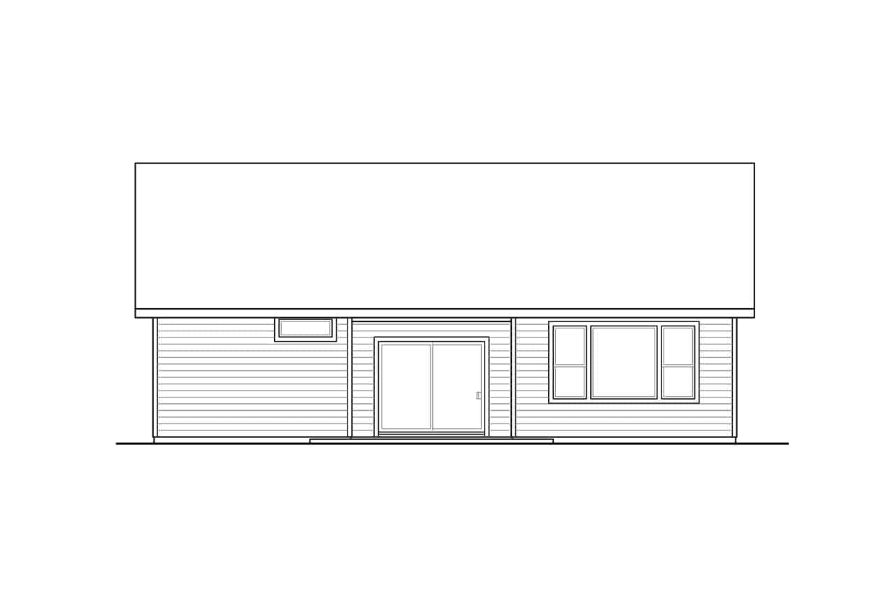 Home Plan Rear Elevation of this 3-Bedroom,1848 Sq Ft Plan -108-1944