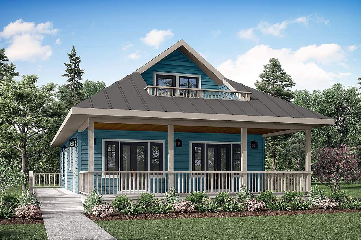 Farmhouse style home (ThePlanCollection: Plan #108-1945)