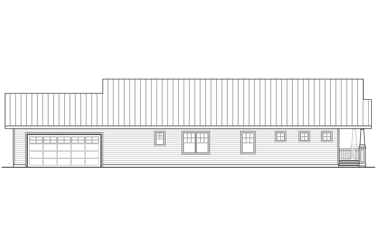 Home Plan Left Elevation of this 3-Bedroom,1685 Sq Ft Plan -108-1946