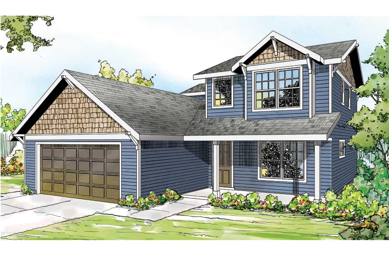 Front elevation of Farmhouse home (ThePlanCollection: House Plan #108-1947)