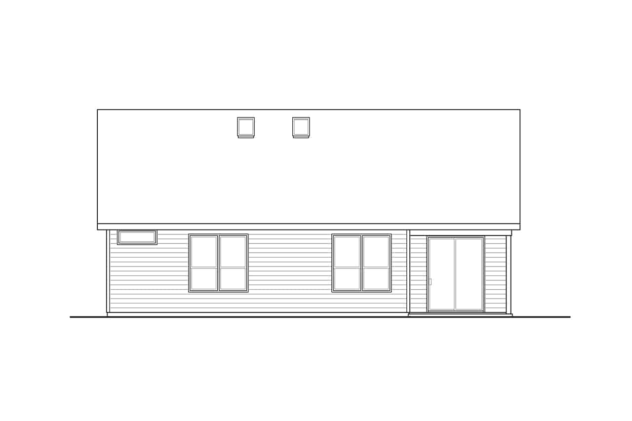 Home Plan Rear Elevation of this 3-Bedroom,2262 Sq Ft Plan -108-1948