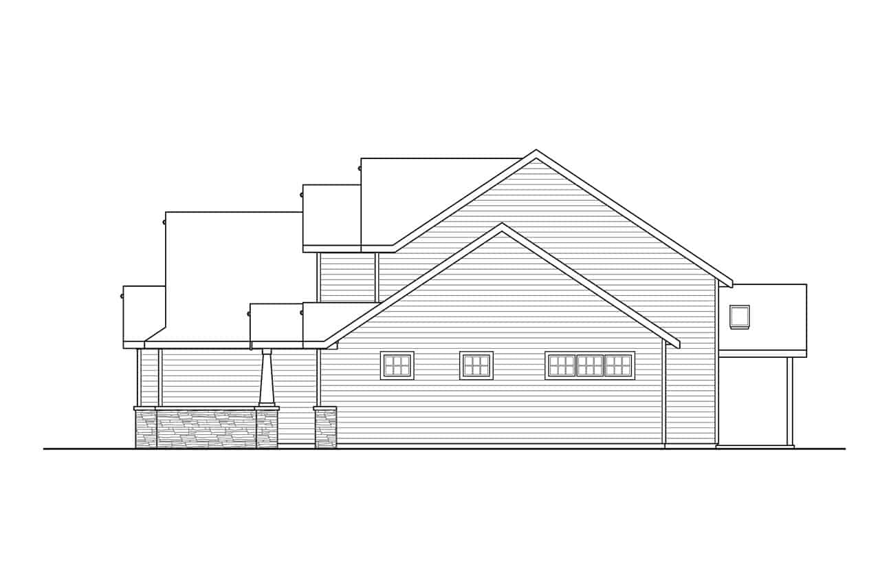 Home Plan Right Elevation of this 3-Bedroom,2321 Sq Ft Plan -108-1949