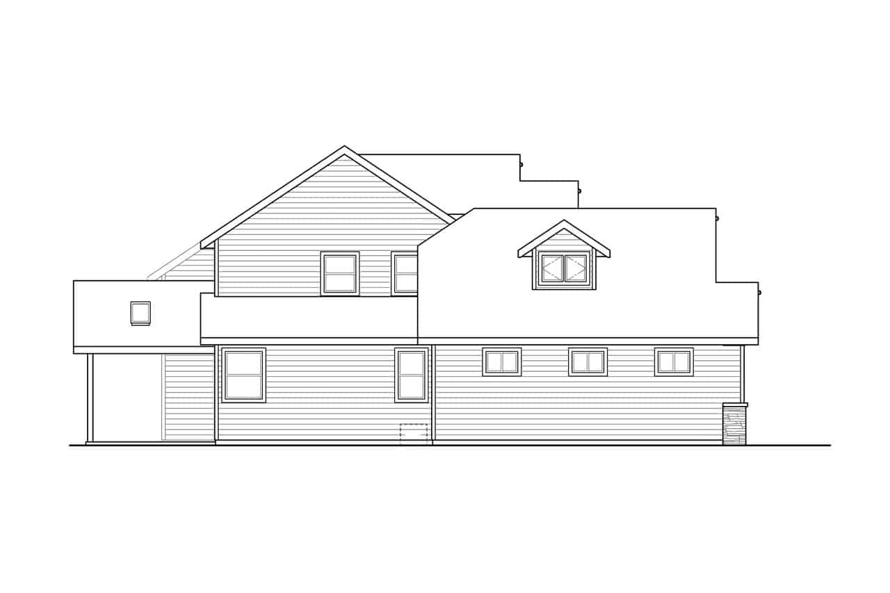 Home Plan Left Elevation of this 3-Bedroom,2321 Sq Ft Plan -108-1949
