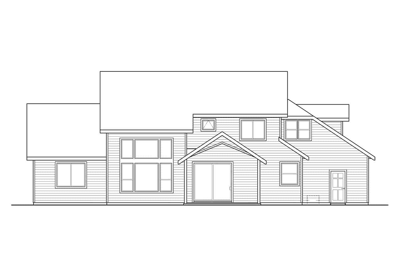 Home Plan Rear Elevation of this 3-Bedroom,2321 Sq Ft Plan -108-1949