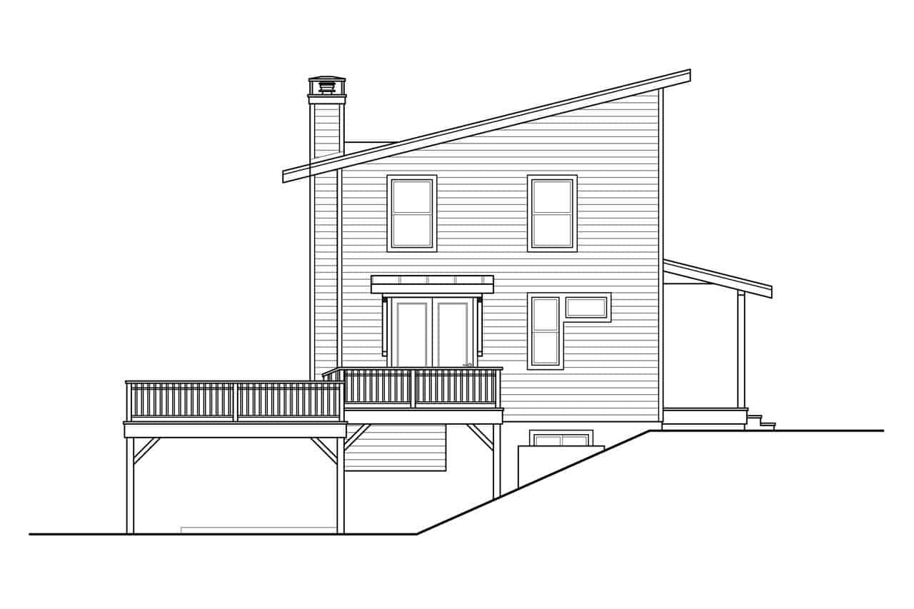 Home Plan Left Elevation of this 5-Bedroom,2252 Sq Ft Plan -108-1950