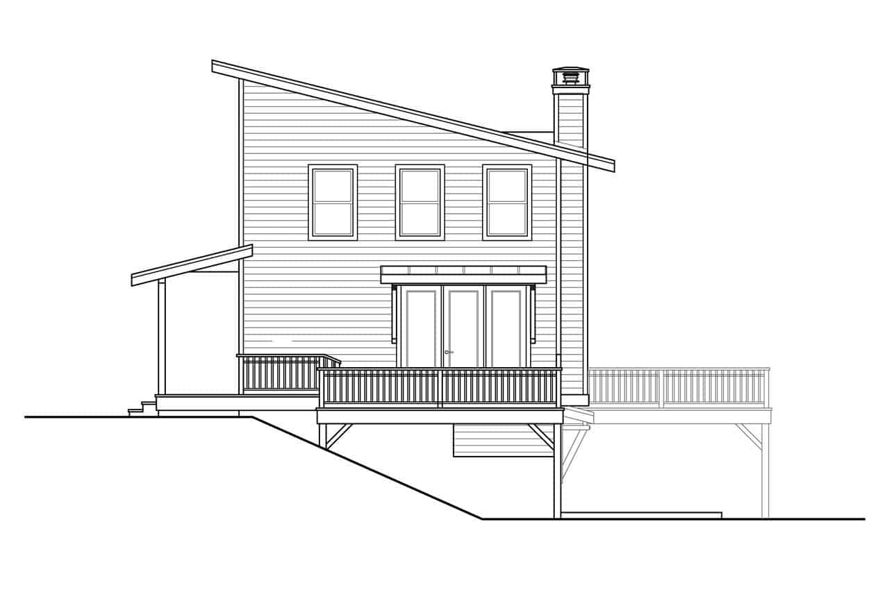 Home Plan Right Elevation of this 5-Bedroom,2252 Sq Ft Plan -108-1950