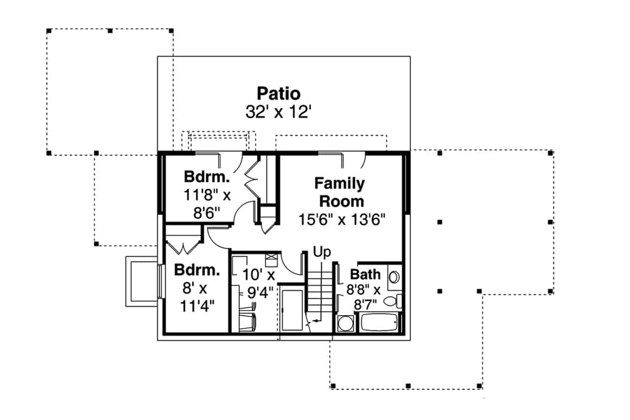 Floor Plan Basement of Modern Plan #108-1950
