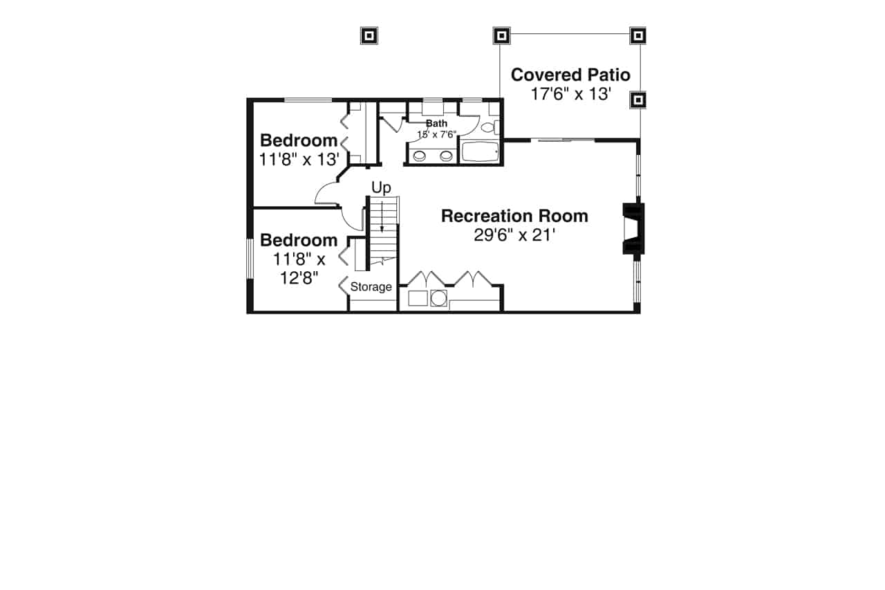 Floor Plan Basement of Ranch Plan #108-1951