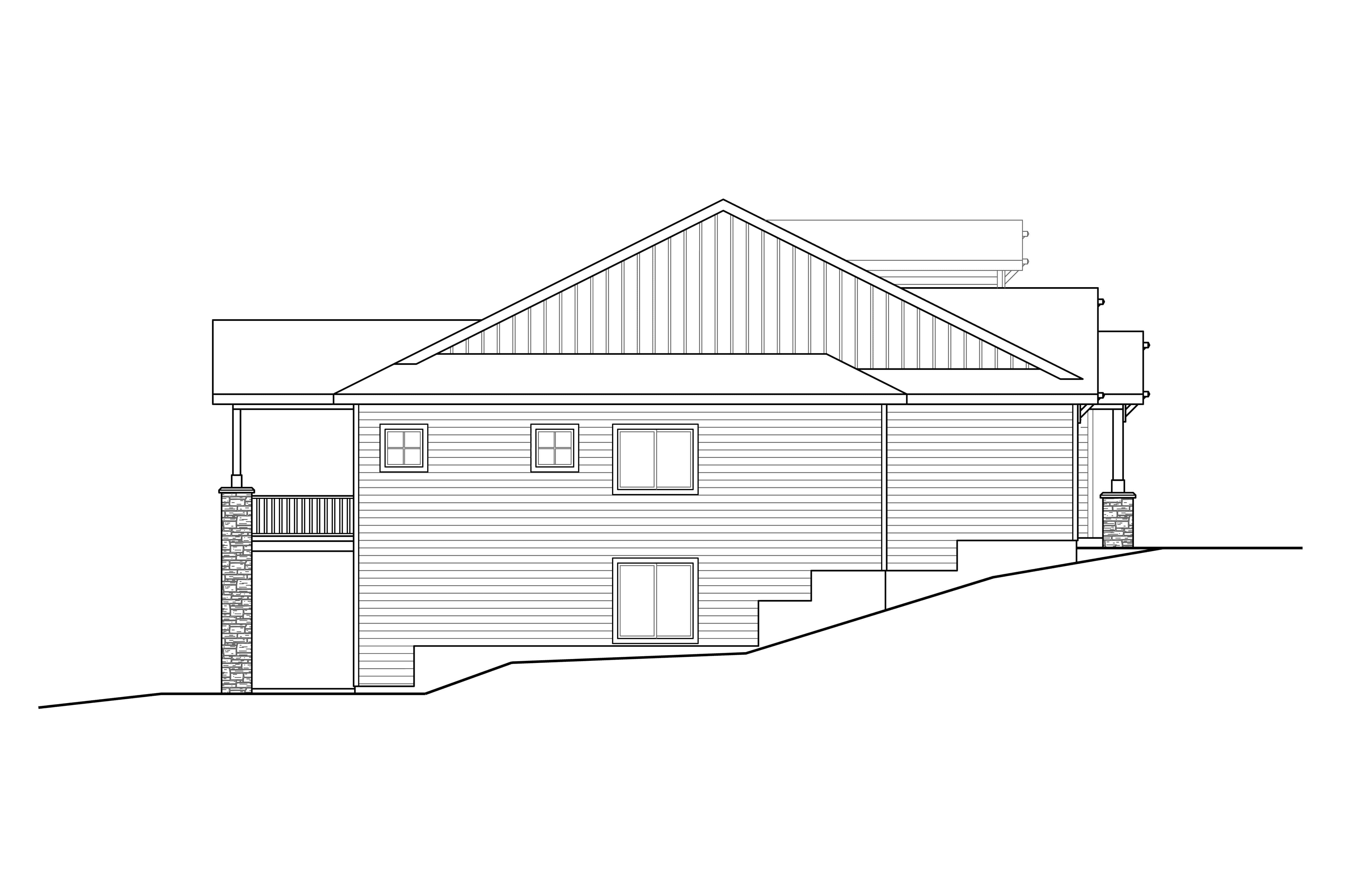 Home Plan Left Elevation of this 3-Bedroom,2958 Sq Ft Plan -108-1951