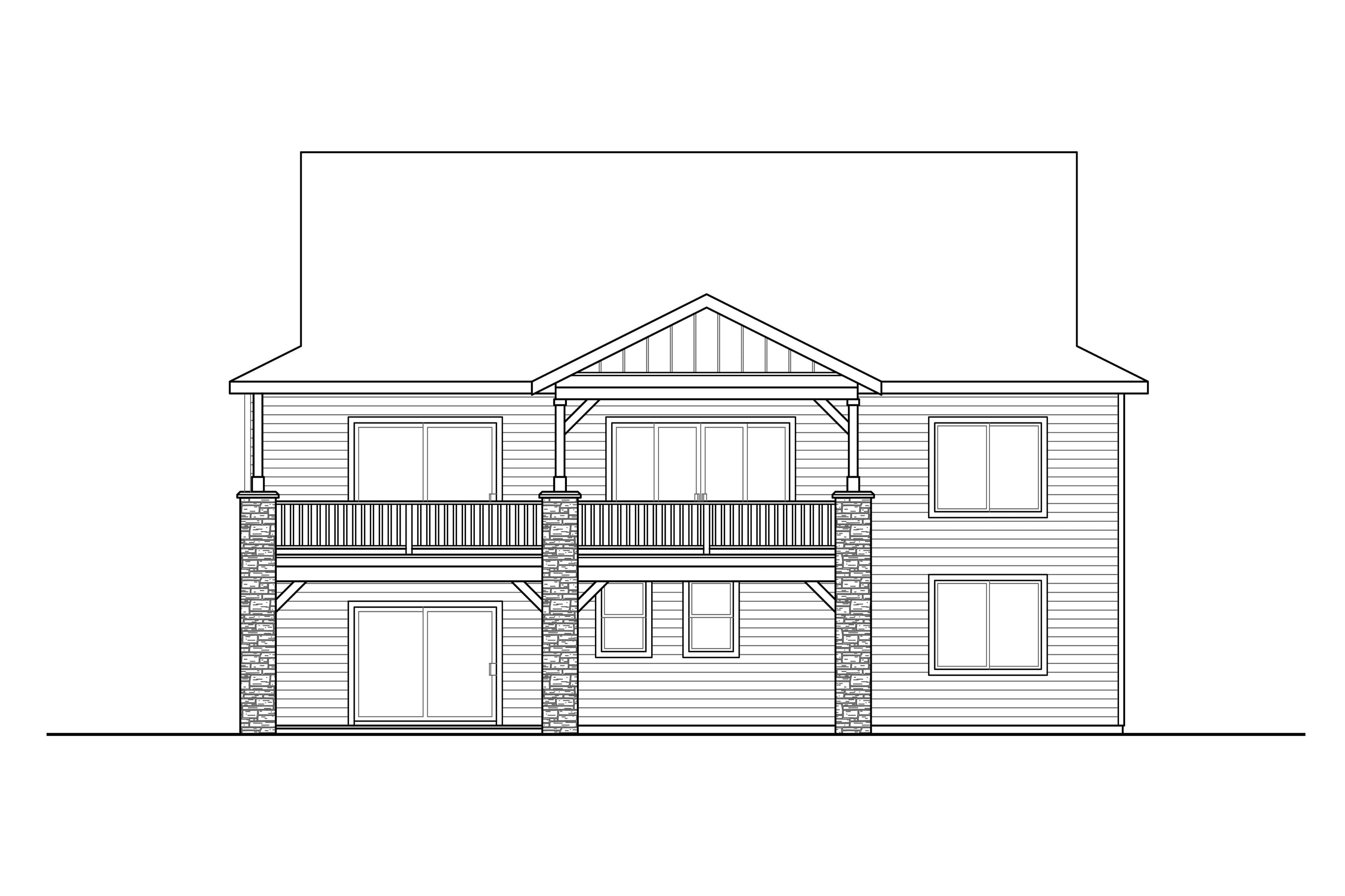 Home Plan Rear Elevation of this 3-Bedroom,2958 Sq Ft Plan -108-1951