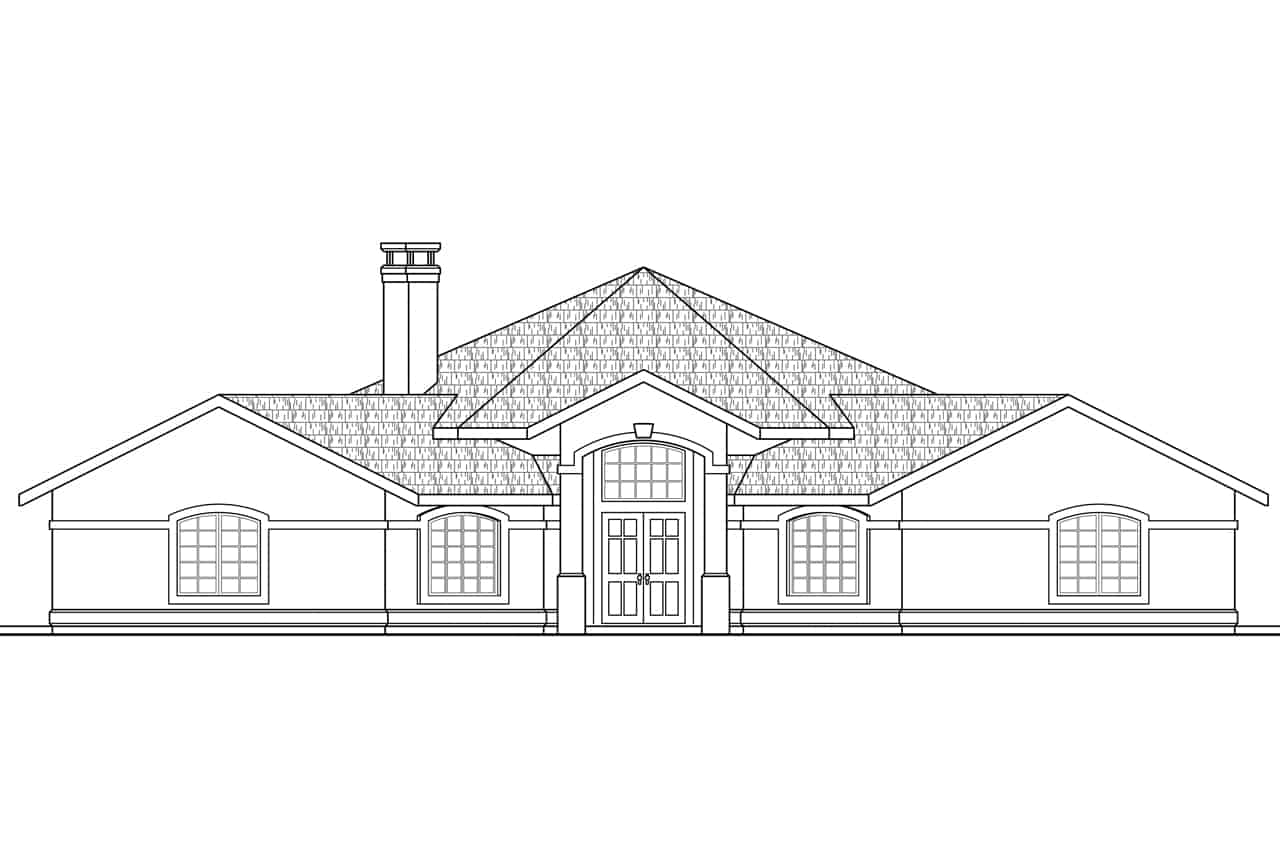 Home Plan Front Elevation of this 3-Bedroom,2222 Sq Ft Plan -108-1952
