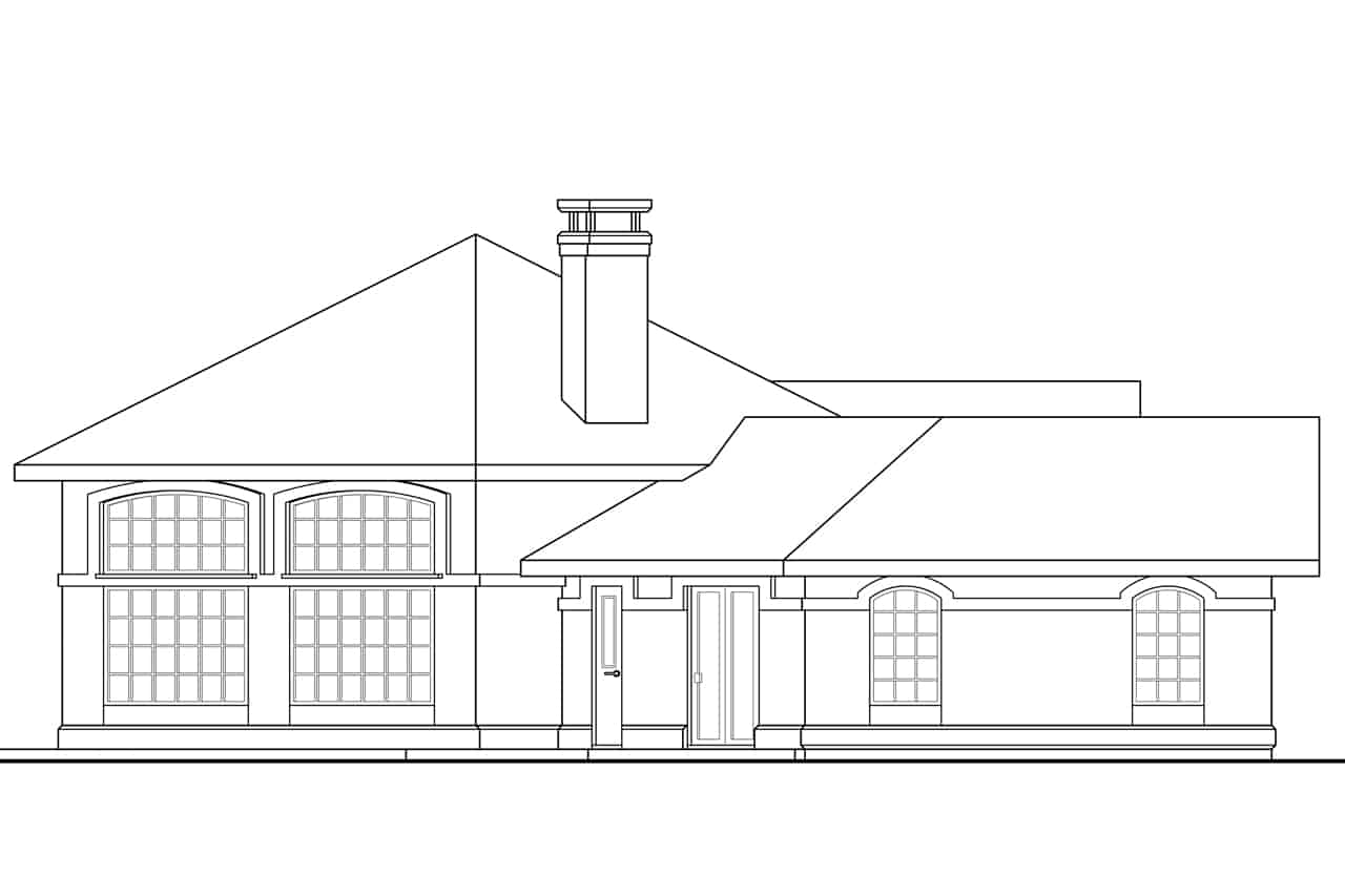 Home Plan Left Elevation of this 3-Bedroom,2222 Sq Ft Plan -108-1952