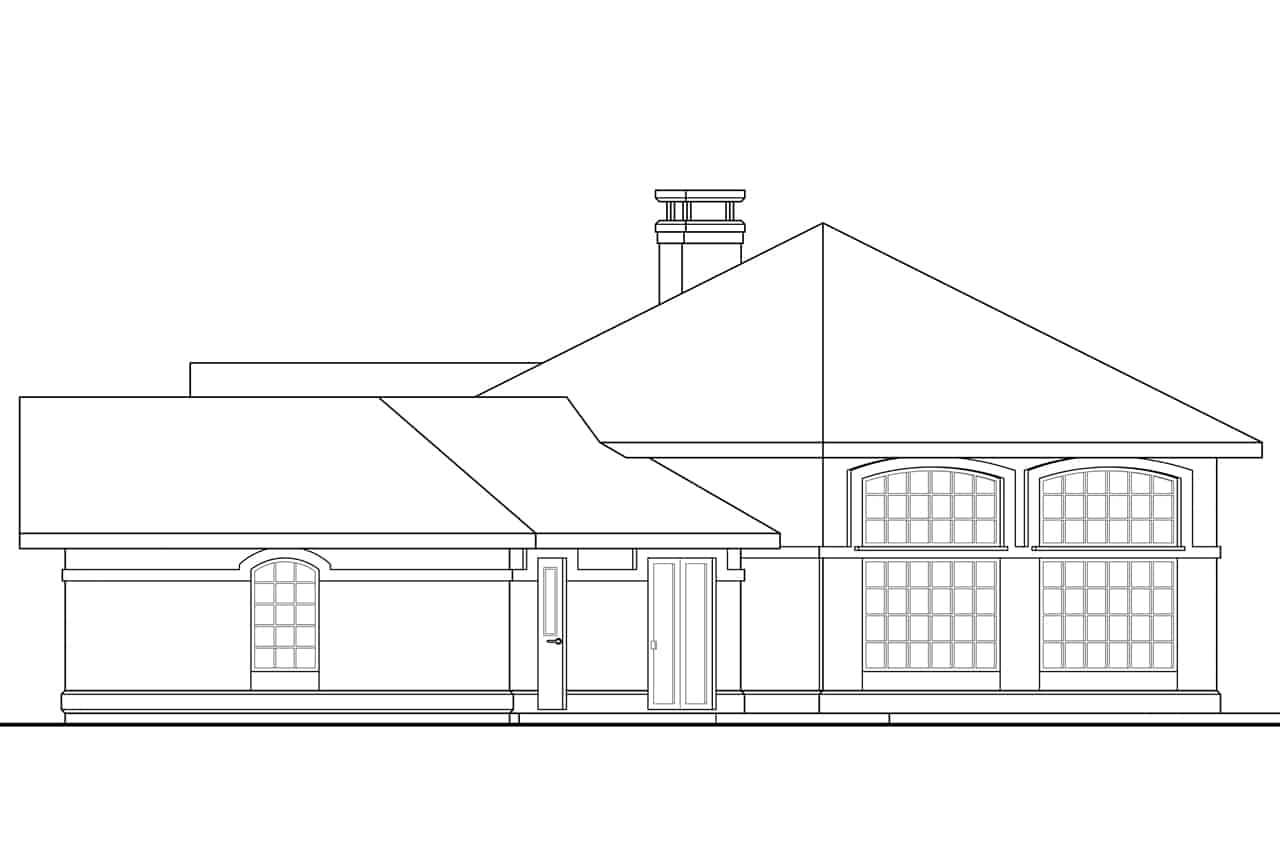 Home Plan Right Elevation of this 3-Bedroom,2222 Sq Ft Plan -108-1952
