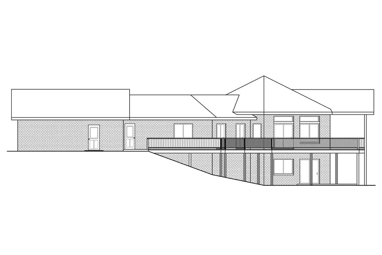 Home Plan Right Elevation of this 4-Bedroom,3229 Sq Ft Plan -108-1953