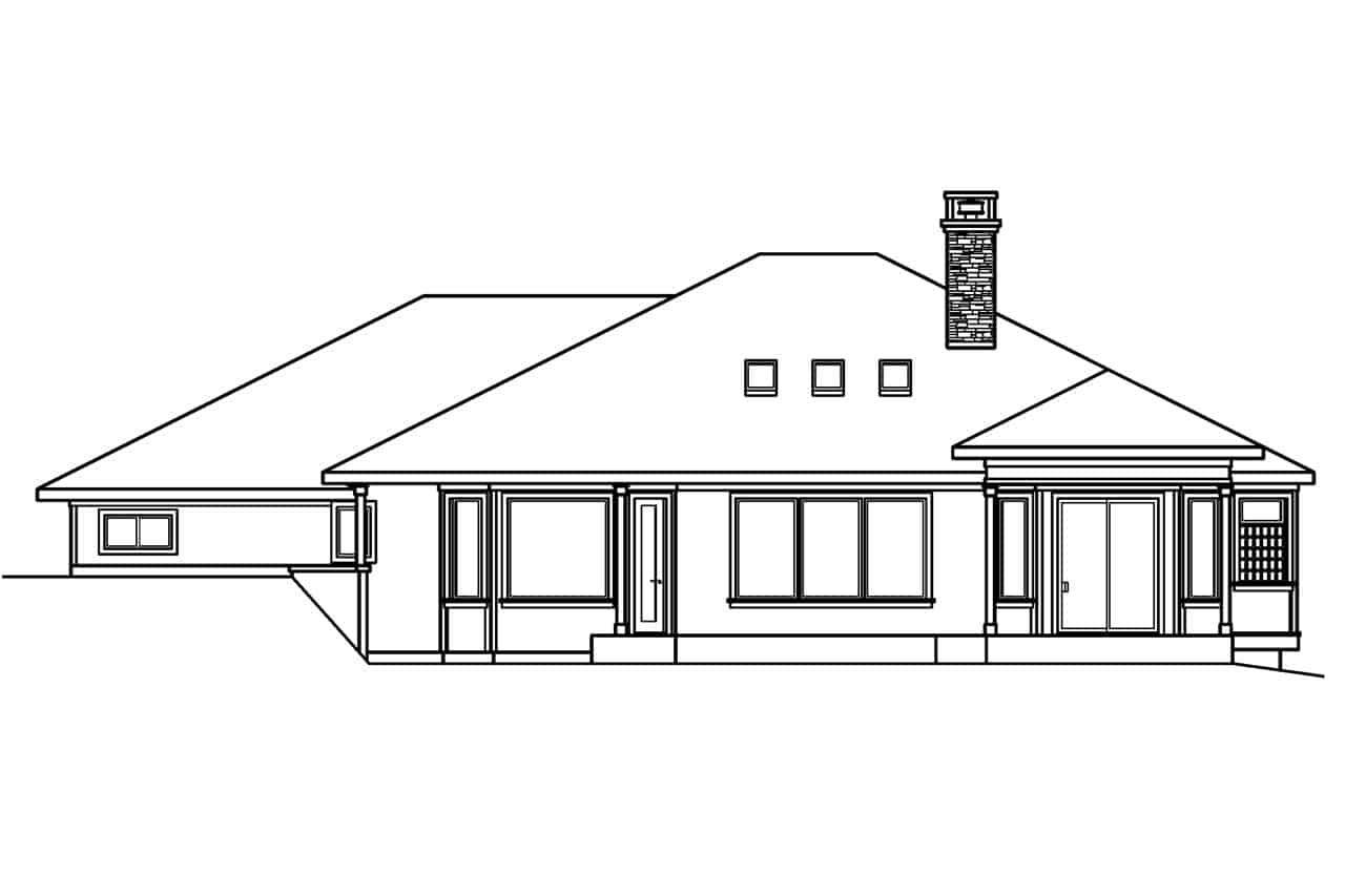 Home Plan Rear Elevation of this 2-Bedroom,2350 Sq Ft Plan -108-1954