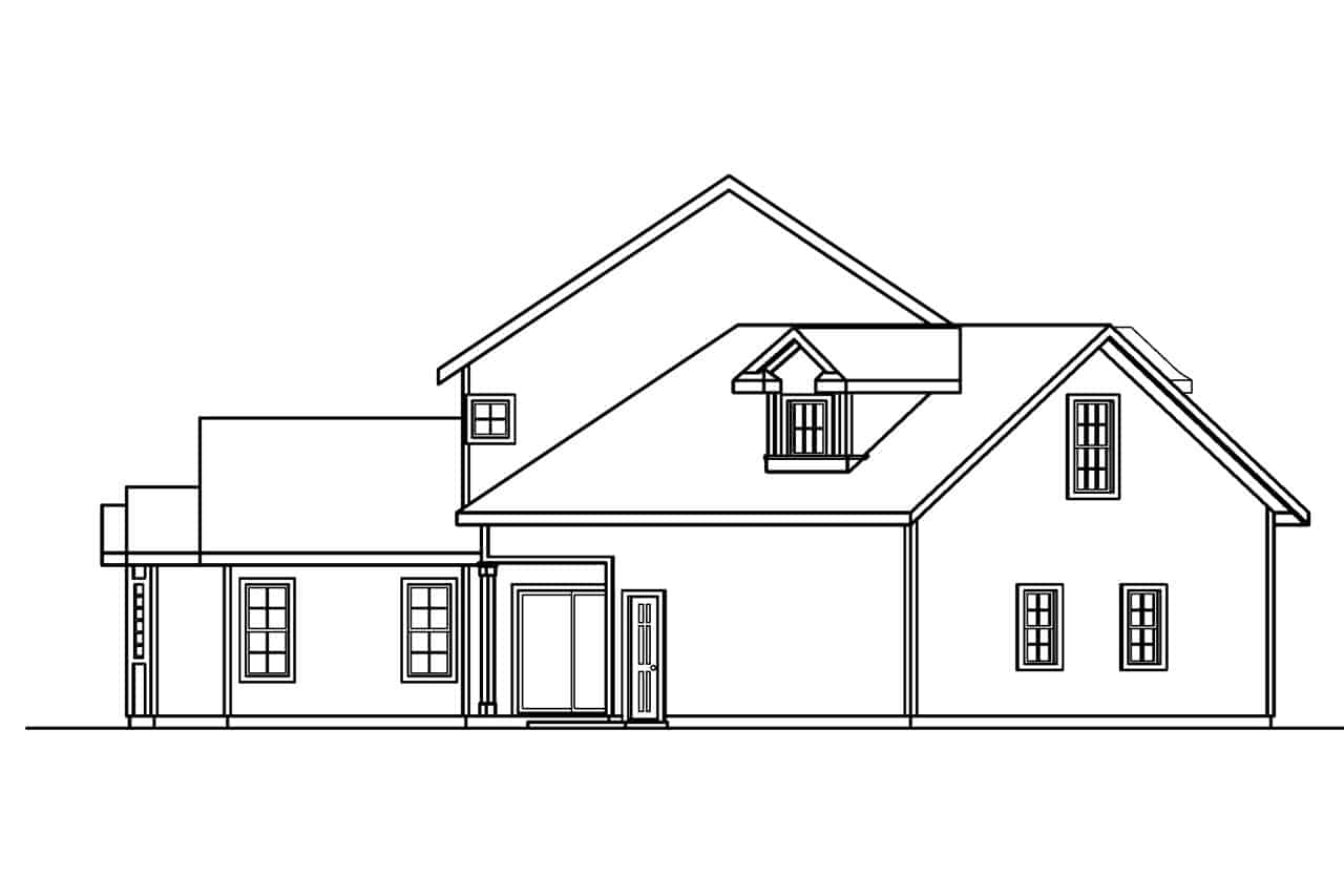 Home Plan Left Elevation of this 3-Bedroom,1765 Sq Ft Plan -108-1955