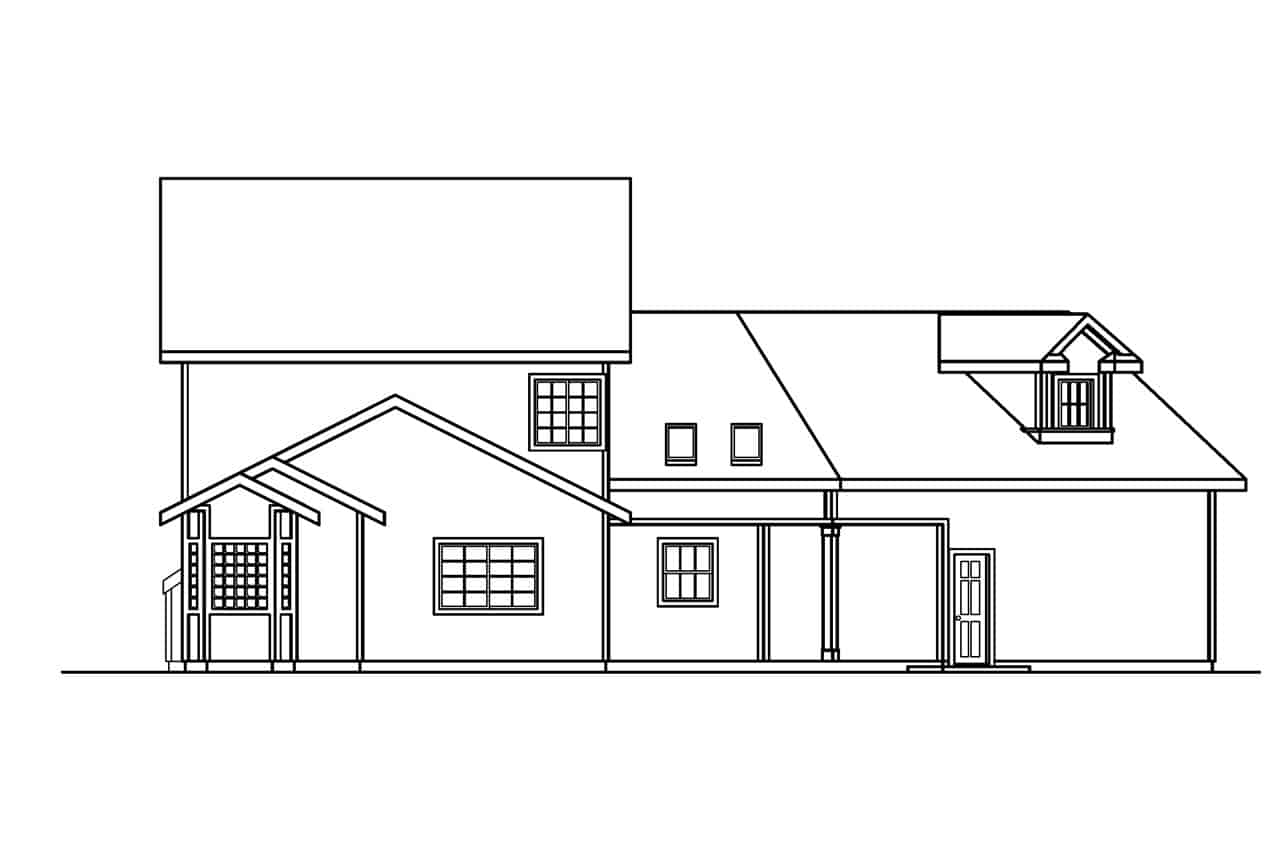 Home Plan Rear Elevation of this 3-Bedroom,1765 Sq Ft Plan -108-1955