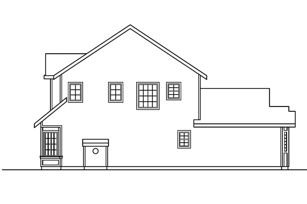 Home Plan Right Elevation of this 3-Bedroom,1765 Sq Ft Plan -108-1955