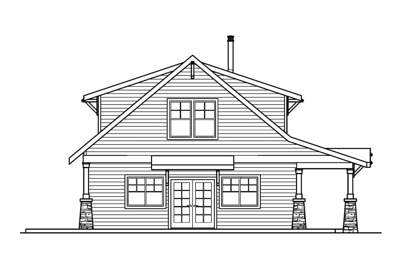 Home Plan Left Elevation of this 2-Bedroom,1822 Sq Ft Plan -108-1956