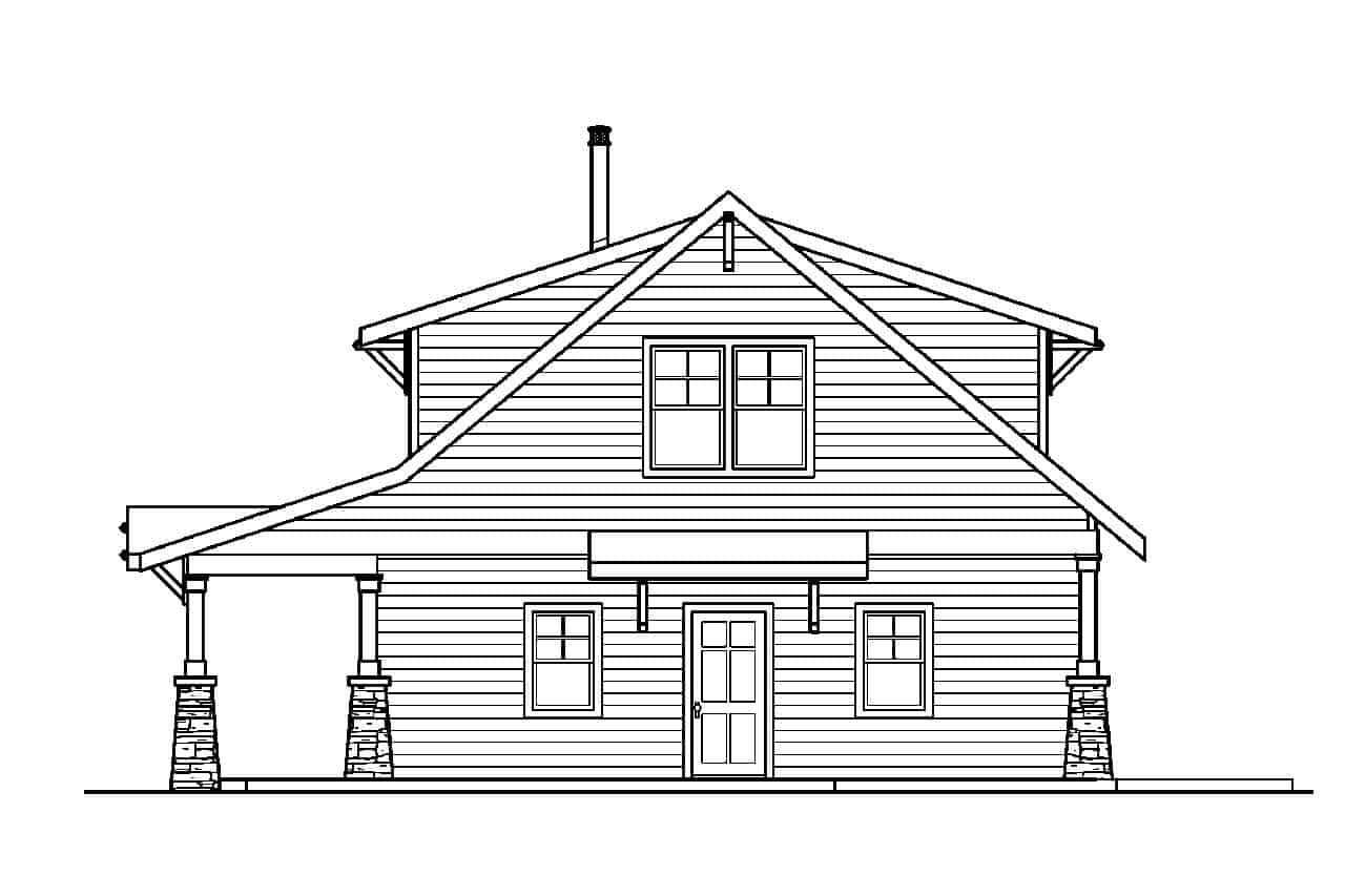 Home Plan Right Elevation of this 2-Bedroom,1822 Sq Ft Plan -108-1956
