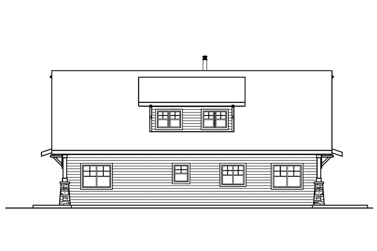 Home Plan Rear Elevation of this 2-Bedroom,1822 Sq Ft Plan -108-1956