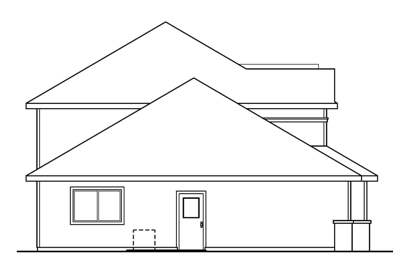 Home Plan Left Elevation of this 4-Bedroom,2887 Sq Ft Plan -108-1957