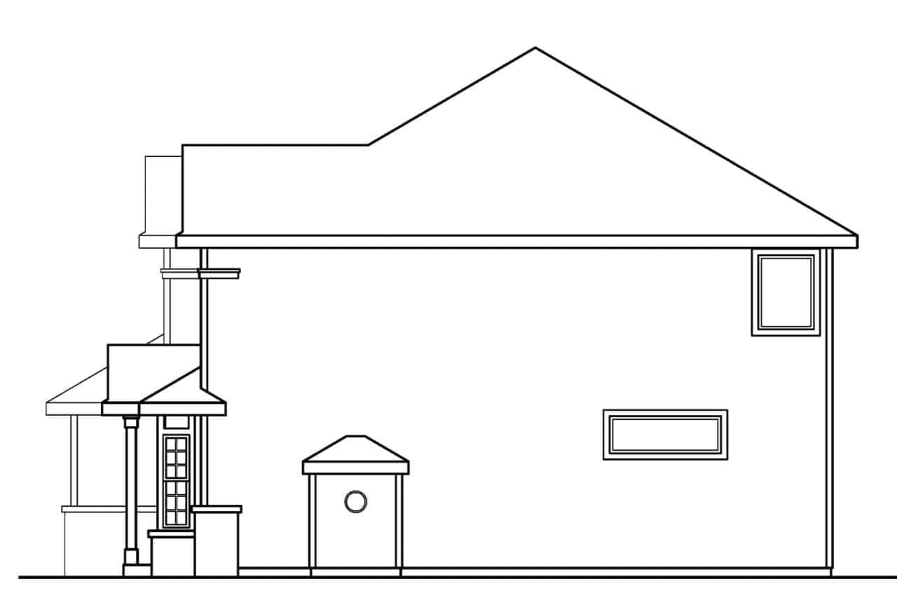 Home Plan Right Elevation of this 4-Bedroom,2887 Sq Ft Plan -108-1957