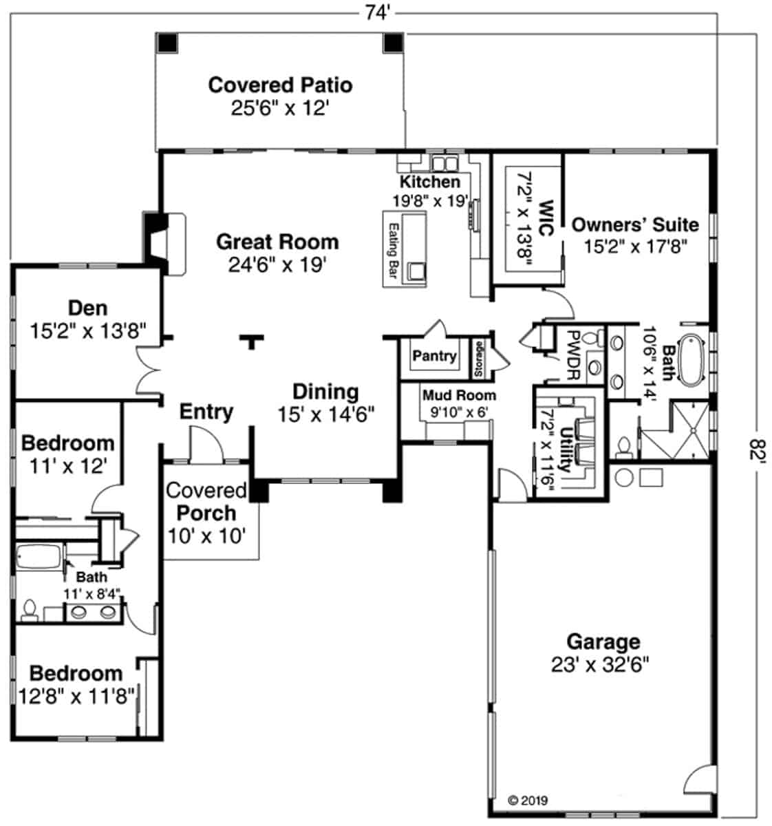 Main Level of Prairie Plan #108-1958