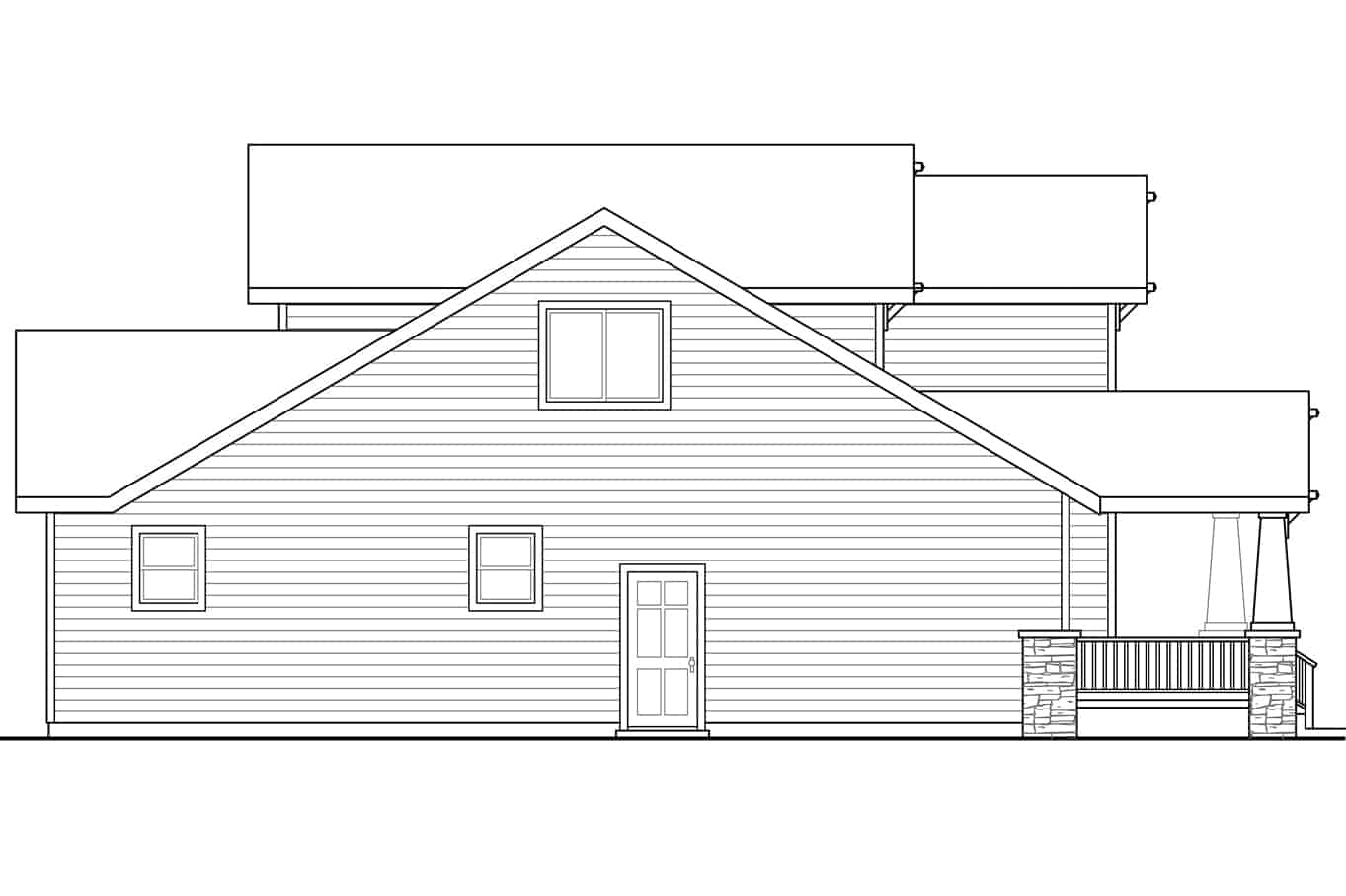 Home Plan Left Elevation of this 4-Bedroom,1716 Sq Ft Plan -108-1960