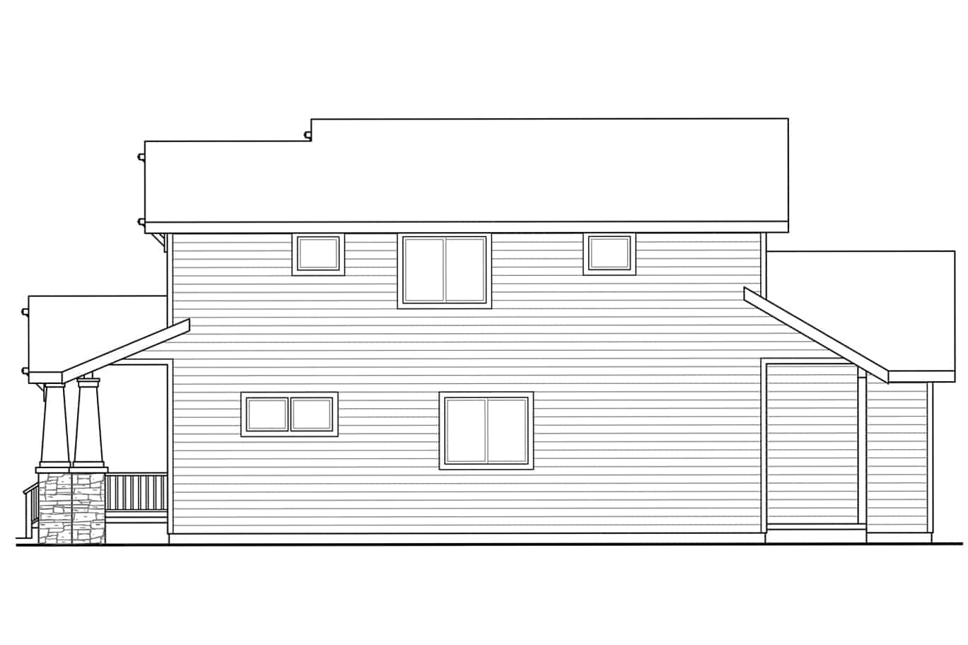 Home Plan Right Elevation of this 4-Bedroom,1716 Sq Ft Plan -108-1960