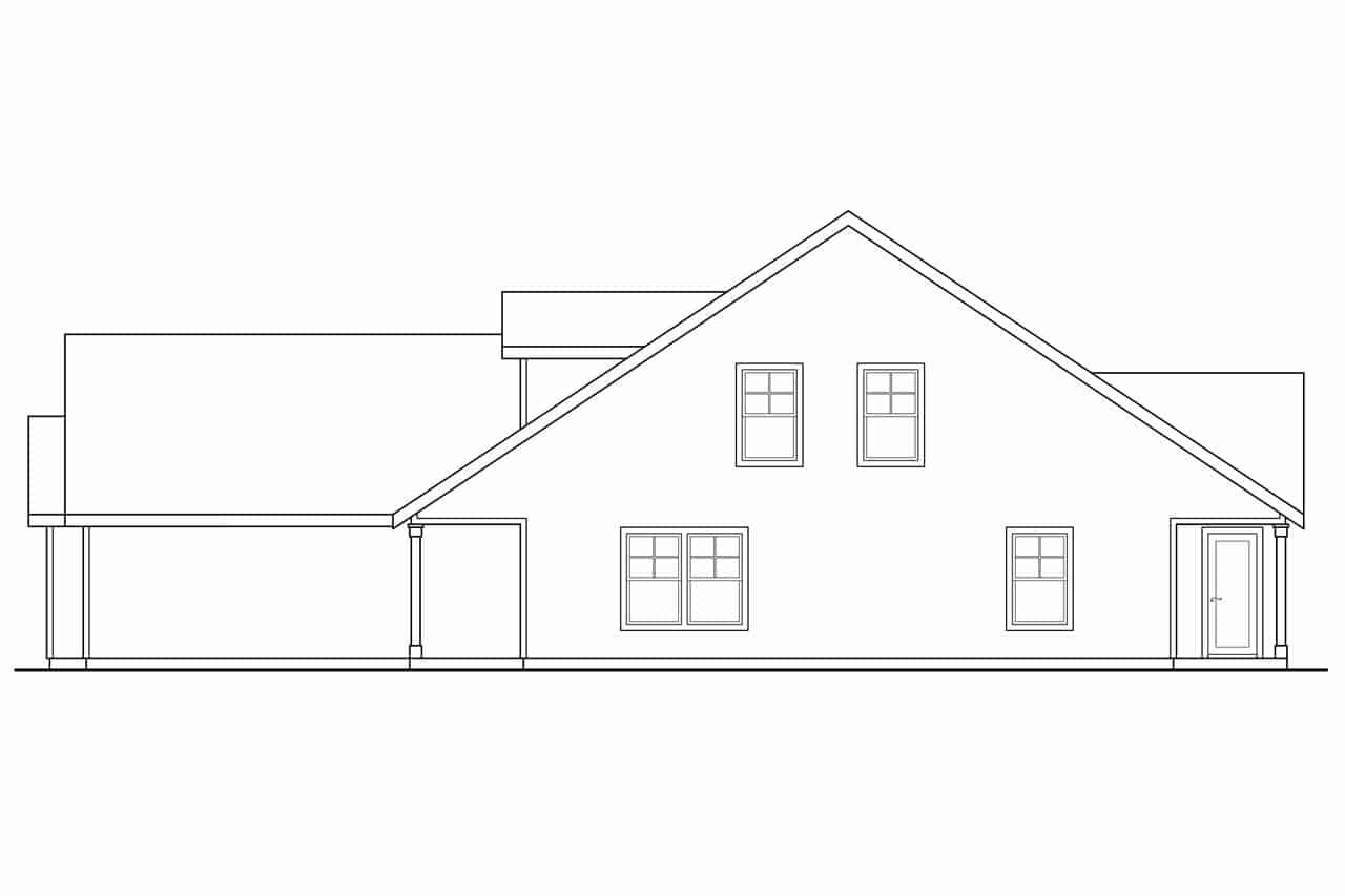 Home Plan Right Elevation of this 3-Bedroom,1213 Sq Ft Plan -108-1962