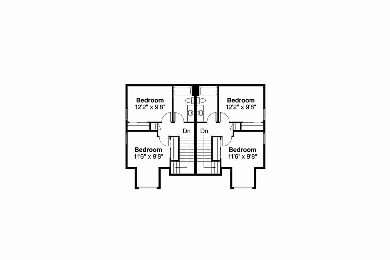 Floor Plan Upper Level of Multi-Unit Plan #108-1962