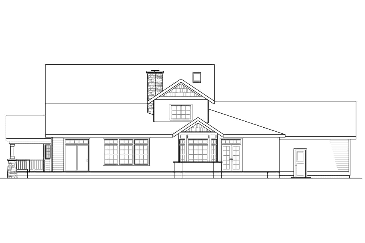 Home Plan Rear Elevation of this 3-Bedroom,3568 Sq Ft Plan -108-1963