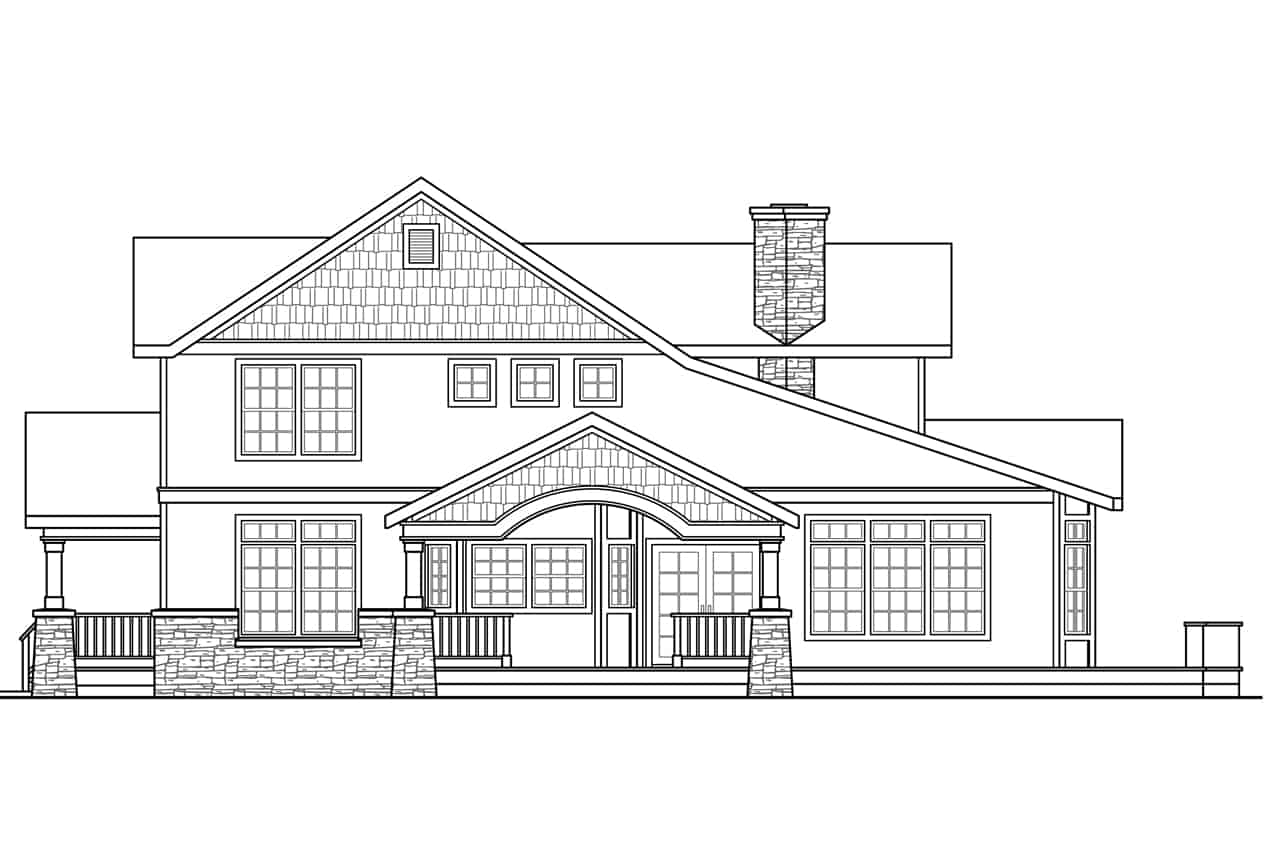 Home Plan Right Elevation of this 3-Bedroom,3568 Sq Ft Plan -108-1963