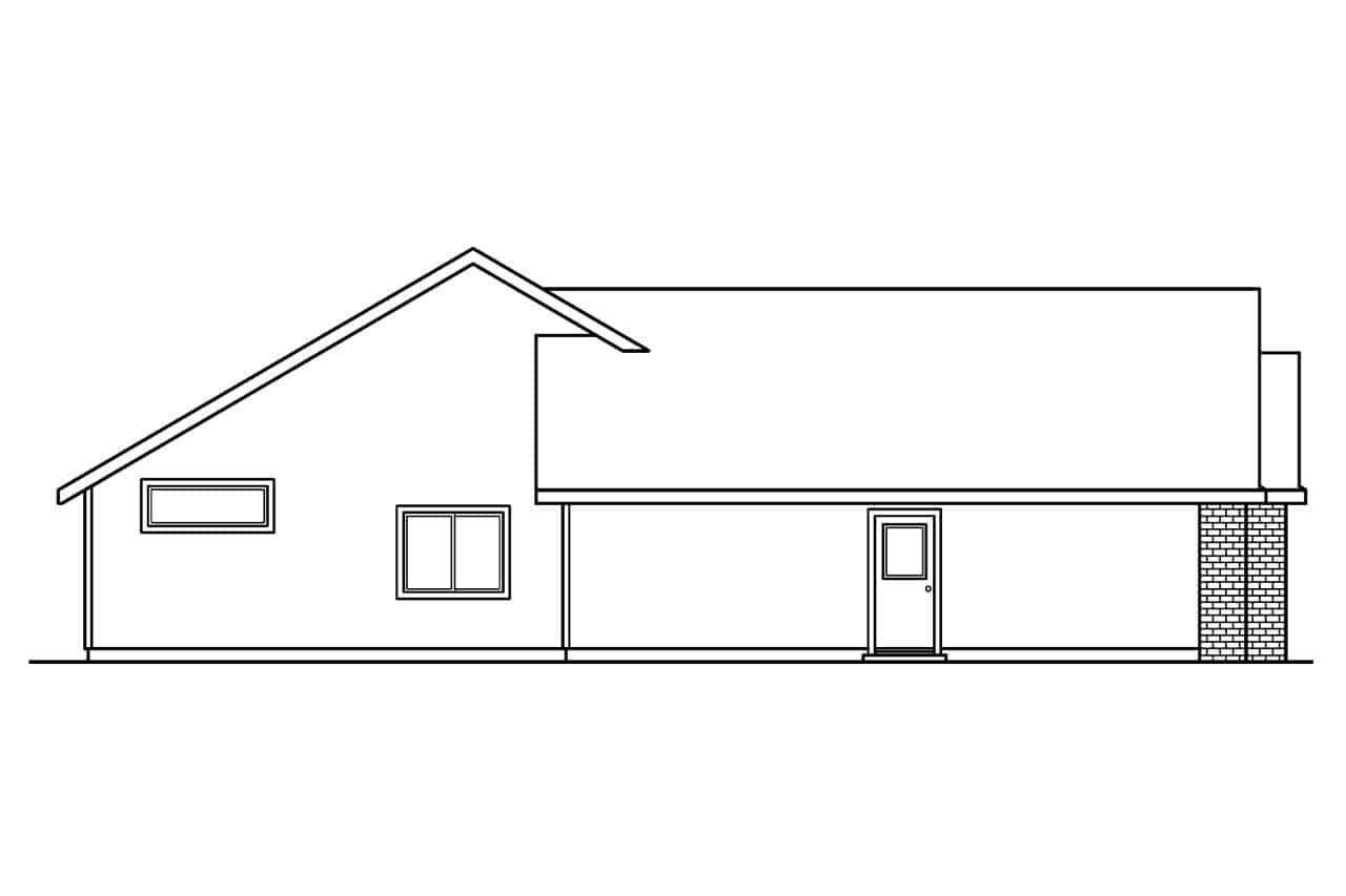 Home Plan Left Elevation of this 4-Bedroom,2310 Sq Ft Plan -108-1964