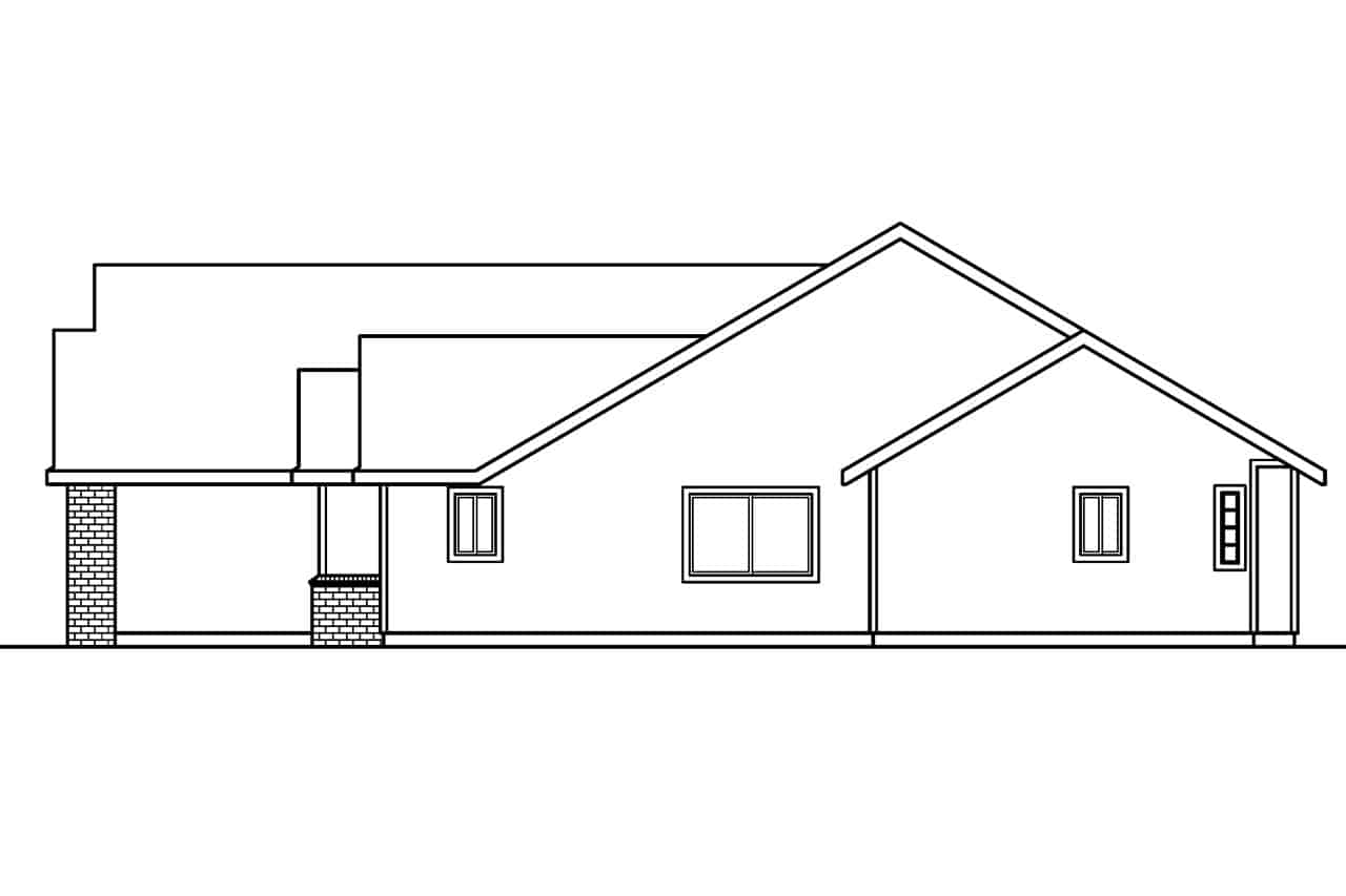 Home Plan Right Elevation of this 4-Bedroom,2310 Sq Ft Plan -108-1964