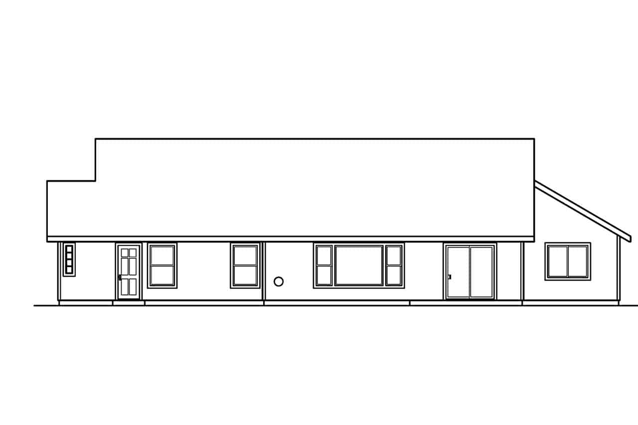 Home Plan Rear Elevation of this 4-Bedroom,2310 Sq Ft Plan -108-1964