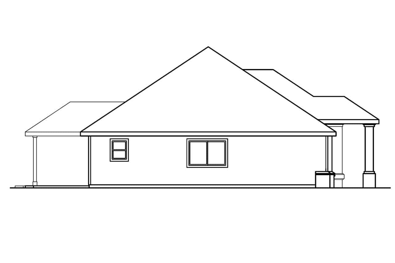 Home Plan Left Elevation of this 3-Bedroom,2592 Sq Ft Plan -108-1966