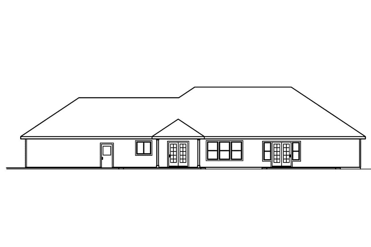 Home Plan Rear Elevation of this 3-Bedroom,2592 Sq Ft Plan -108-1966