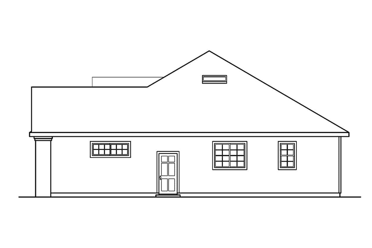 Home Plan Right Elevation of this 3-Bedroom,1825 Sq Ft Plan -108-1967