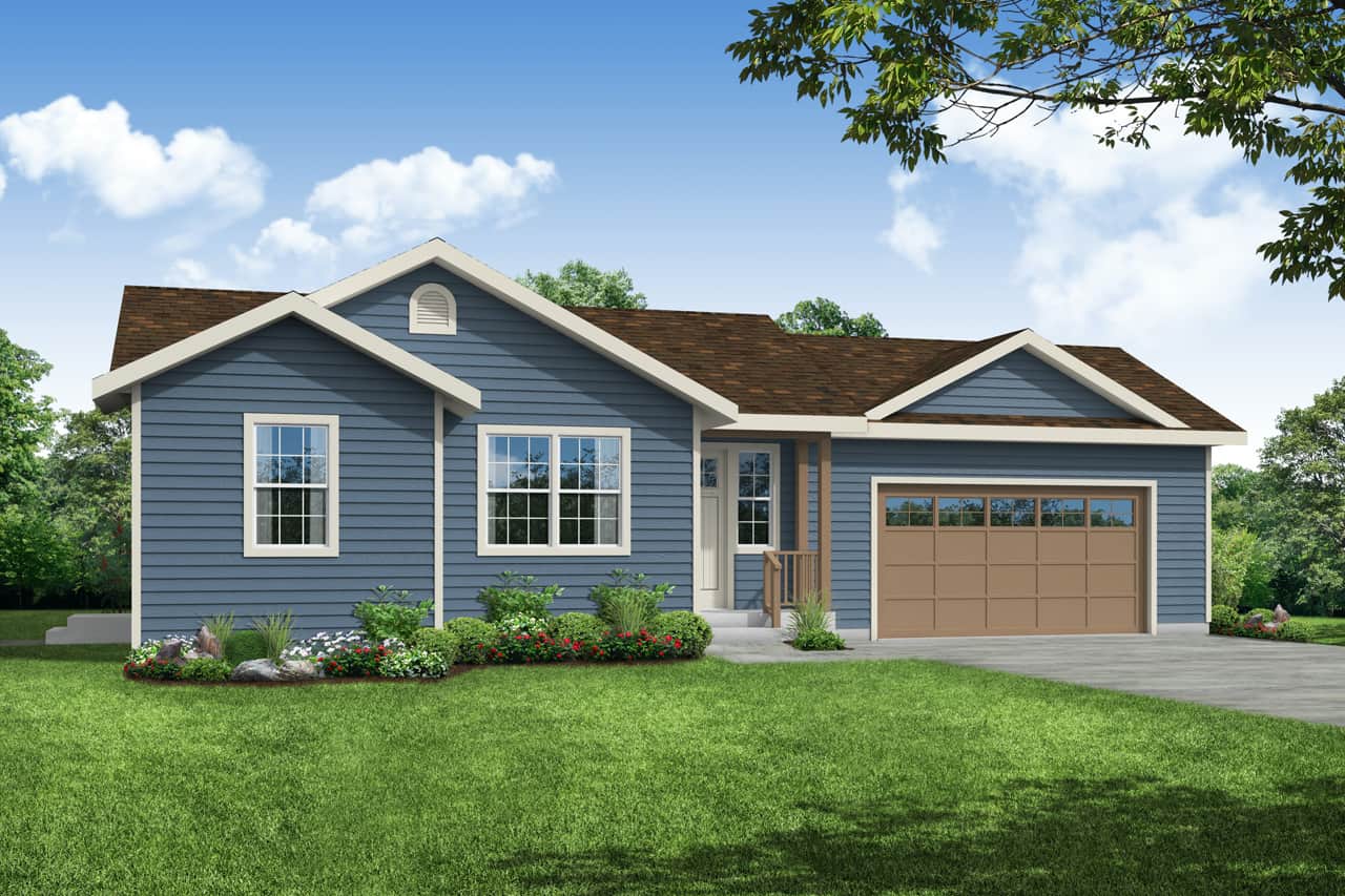Ranch home (ThePlanCollection: House Plan #108-1968)