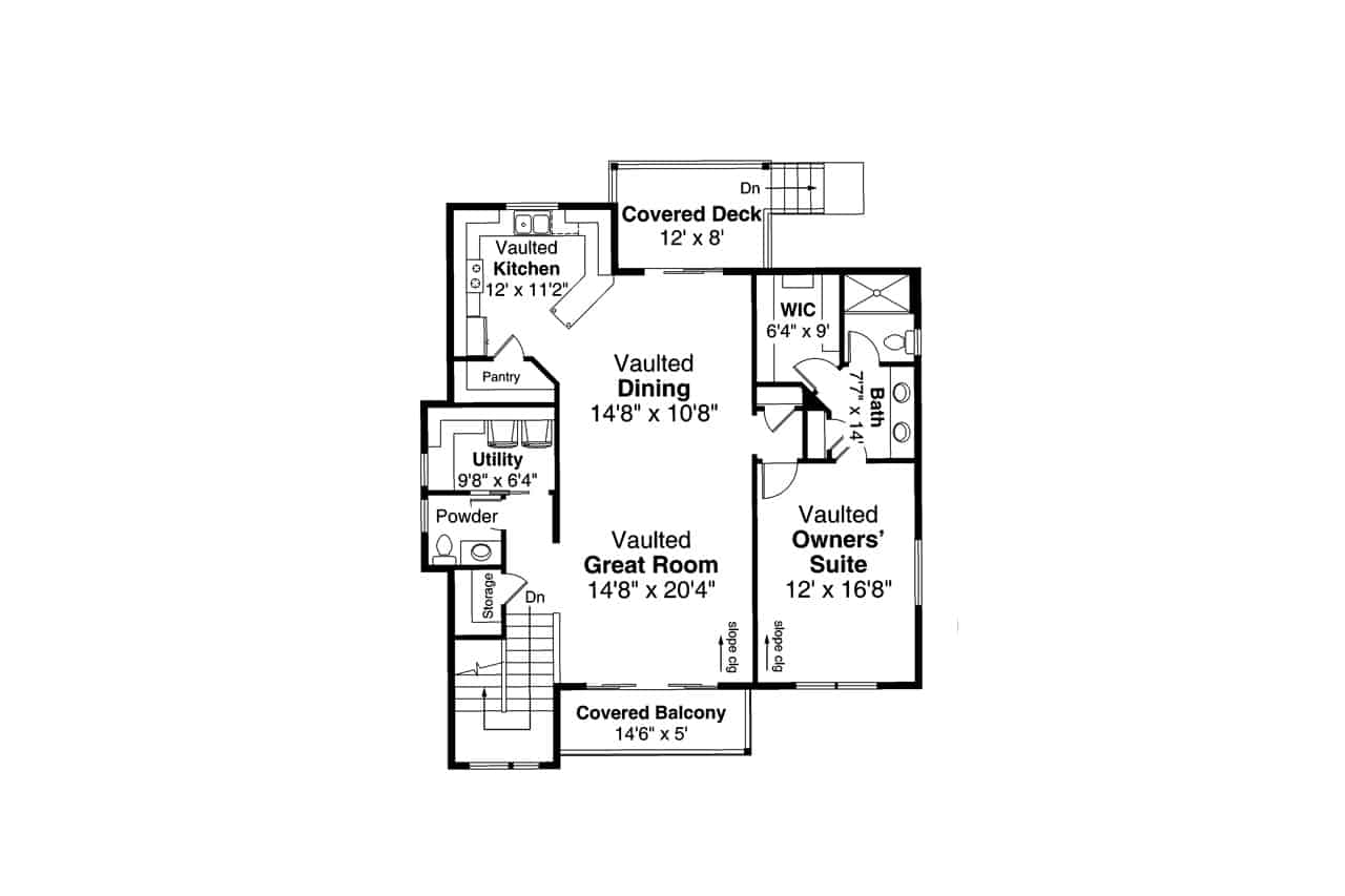 Floor Plan Main Level of Modern Plan #108-1969