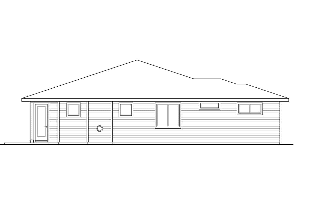 Home Plan Left Elevation of this 3-Bedroom,2082 Sq Ft Plan -108-1970